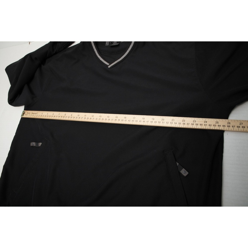 Nike Golf Jacket Mens Large Black Pullover V Neck Pockets Windshirt No Logo - Picture 9 of 13